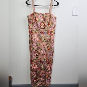 Multi Floral Embriodery Sheath Midi, Size 4 TTS (Small), Sam Edleman